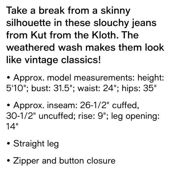 Kut from the Kloth dark wash jeans size 16 - Picture 2 of 9